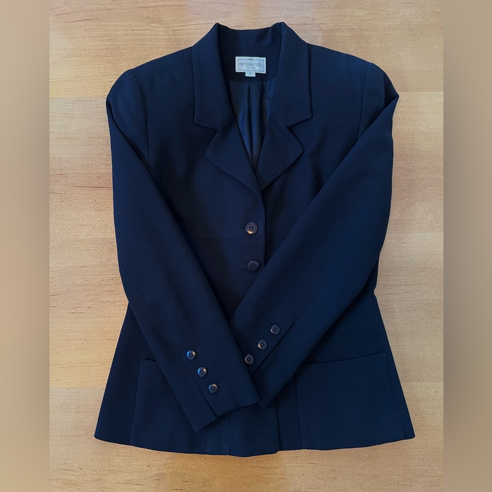 Henri Bendel Black 100% Wool Blazer
